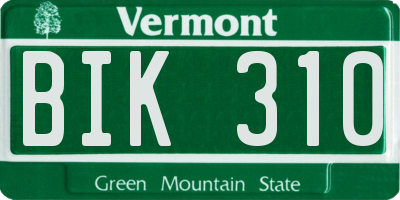 VT license plate BIK310