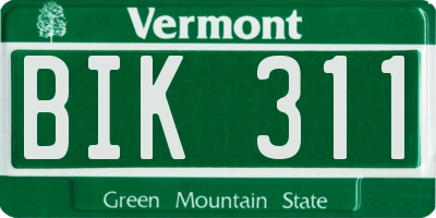 VT license plate BIK311