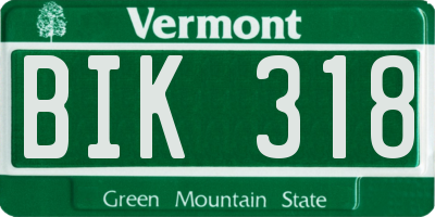 VT license plate BIK318
