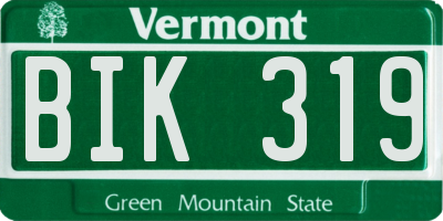 VT license plate BIK319