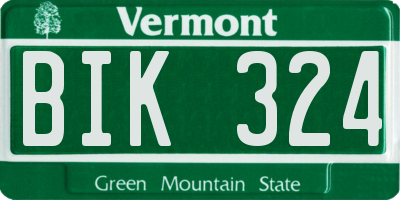 VT license plate BIK324
