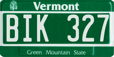 VT license plate BIK327