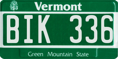 VT license plate BIK336