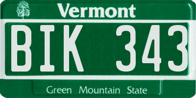 VT license plate BIK343