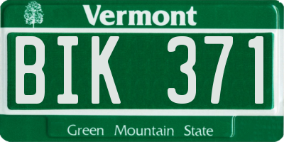 VT license plate BIK371
