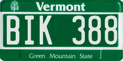 VT license plate BIK388