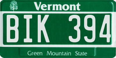 VT license plate BIK394