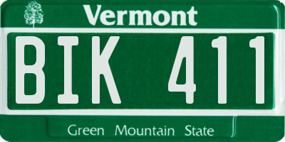 VT license plate BIK411