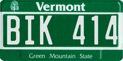 VT license plate BIK414