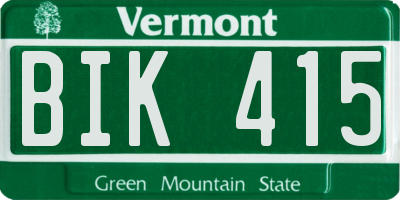VT license plate BIK415