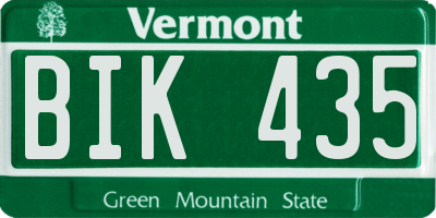VT license plate BIK435