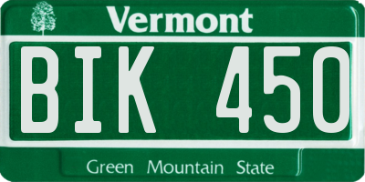 VT license plate BIK450