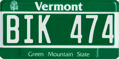 VT license plate BIK474