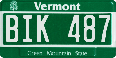 VT license plate BIK487