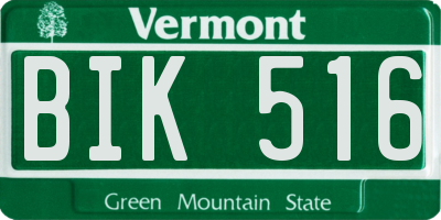 VT license plate BIK516