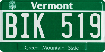 VT license plate BIK519