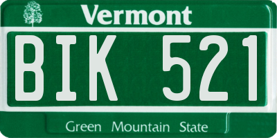 VT license plate BIK521