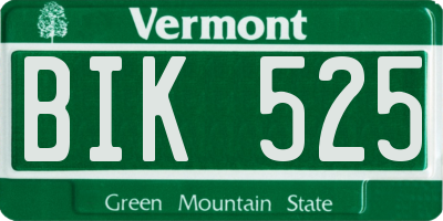 VT license plate BIK525