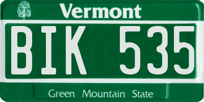 VT license plate BIK535