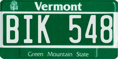 VT license plate BIK548