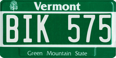 VT license plate BIK575