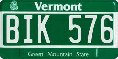 VT license plate BIK576