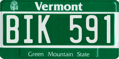 VT license plate BIK591