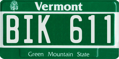 VT license plate BIK611