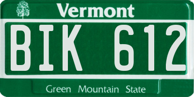 VT license plate BIK612
