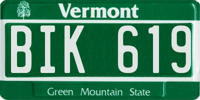 VT license plate BIK619