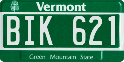 VT license plate BIK621