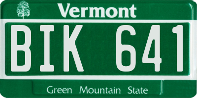VT license plate BIK641