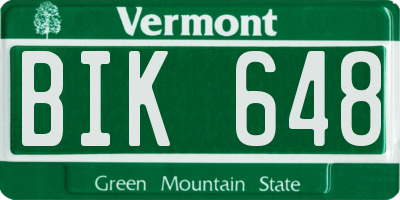 VT license plate BIK648