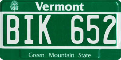 VT license plate BIK652