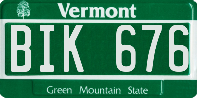 VT license plate BIK676