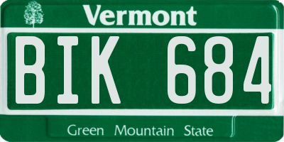 VT license plate BIK684