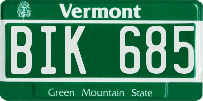 VT license plate BIK685