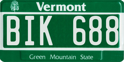 VT license plate BIK688