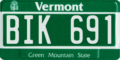 VT license plate BIK691