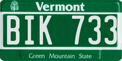 VT license plate BIK733