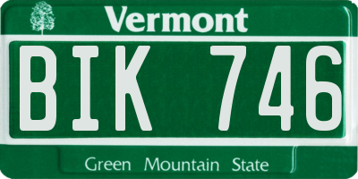 VT license plate BIK746