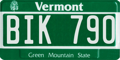 VT license plate BIK790