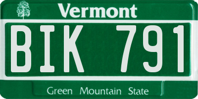 VT license plate BIK791
