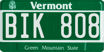 VT license plate BIK808