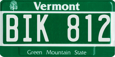 VT license plate BIK812