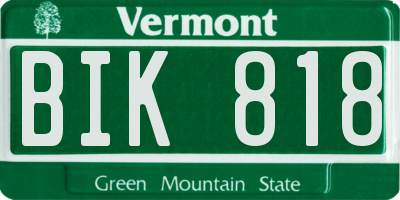 VT license plate BIK818