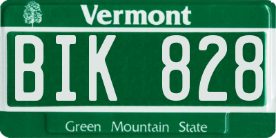 VT license plate BIK828