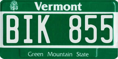 VT license plate BIK855