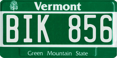 VT license plate BIK856