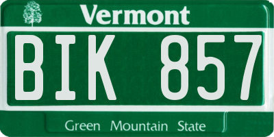 VT license plate BIK857